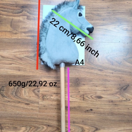Hobby horse Osioł realistyczny konik na kiju A4