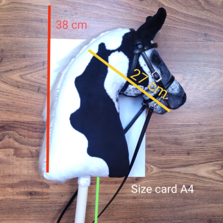 Hobby horse srokaty tobiano realistyczny A3 + OGŁOWIE