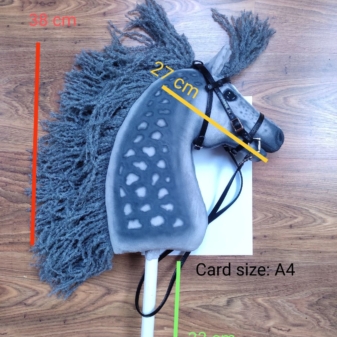 Hobby horse siwy realistyczny konik na kiju