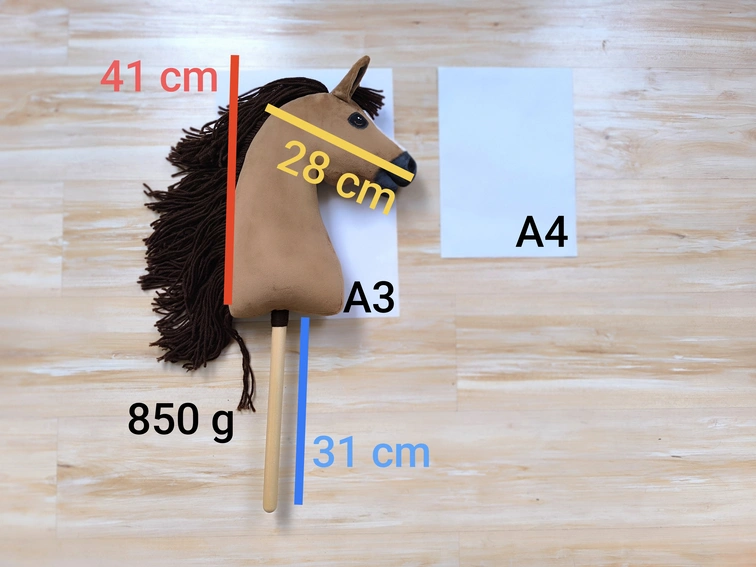 Hobby horse kasztanek realistyczny mustang konik na kiju