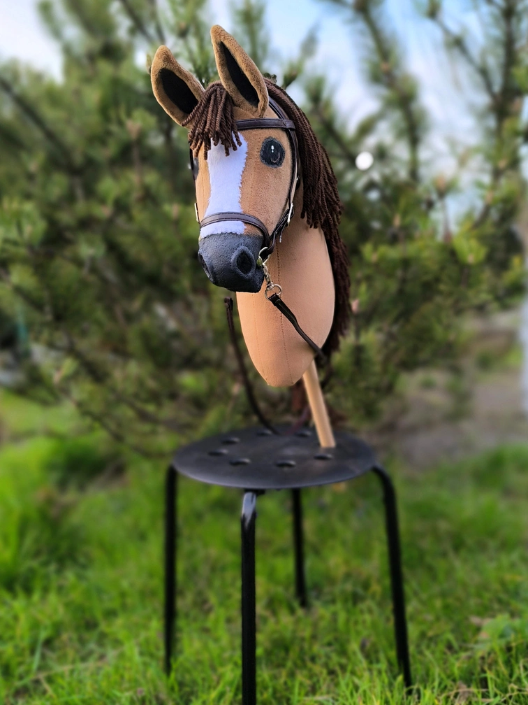 Hobby horse kasztanek realistyczny mustang + OGŁOWIE