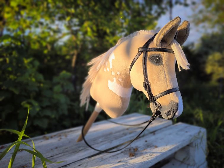 Hobby horse izabelowaty realistyczny konik na kiju A4