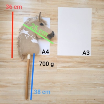 Hobby horse izabelowaty realistyczny konik na kiju A4