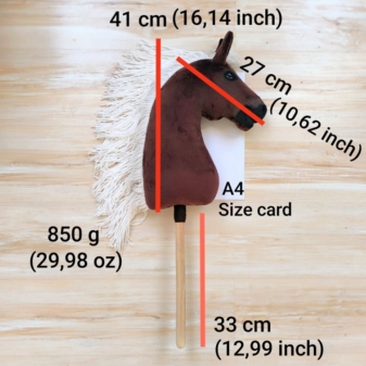 Hobby horse kasztanek realistyczny konik na kiju haflinger A3